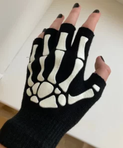 Glow In The Dark Realistic Skeleton Gloves For Halloween