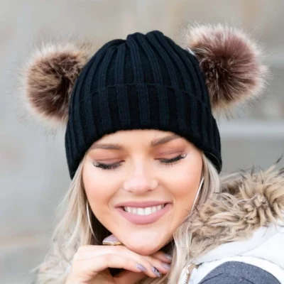 Cute Double Pom Pom Hat