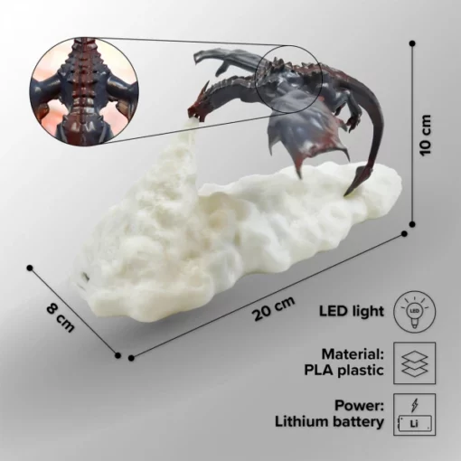 3D Fire Breathing Dragon Night Lamp