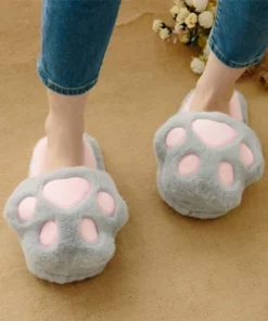 Fluffy Kitty Cat Paws Slippers