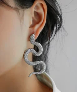 Zinc Alloy Snake Earrings