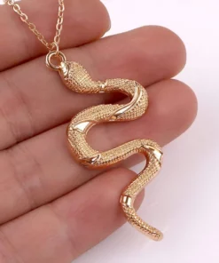 Snake Pendant Necklace With Link Chain