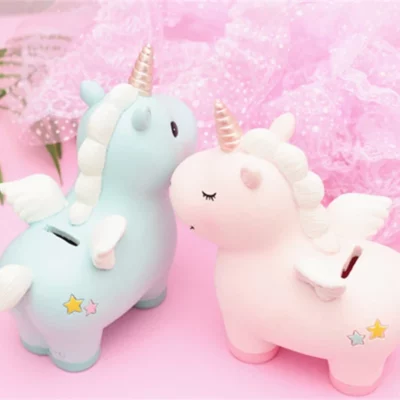 Unicorn Piggy Bank With Horn & Wings