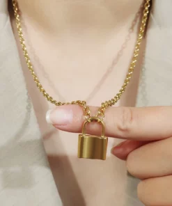 Gold & Silver Lock Necklace