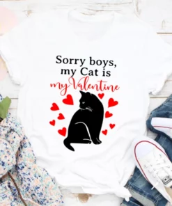 Sorry Boys My Cat Is My Valentine Tee