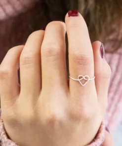 Adjustable Love Heart Knot Ring