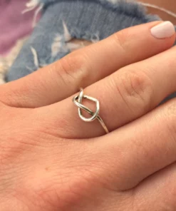 Adjustable Love Heart Knot Ring