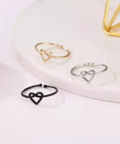 Adjustable Love Heart Knot Ring