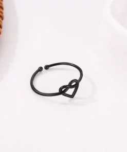 Adjustable Love Heart Knot Ring