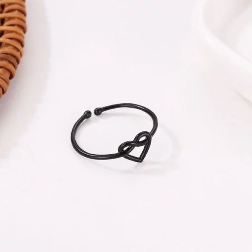 Adjustable Love Heart Knot Ring