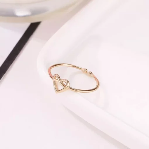 Adjustable Love Heart Knot Ring