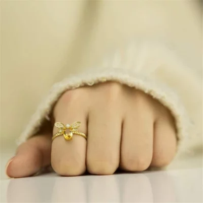 Gold Bee Ring