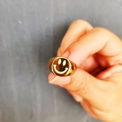 Gold Smiley Ring