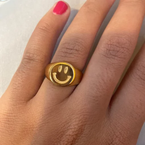 Gold Smiley Ring