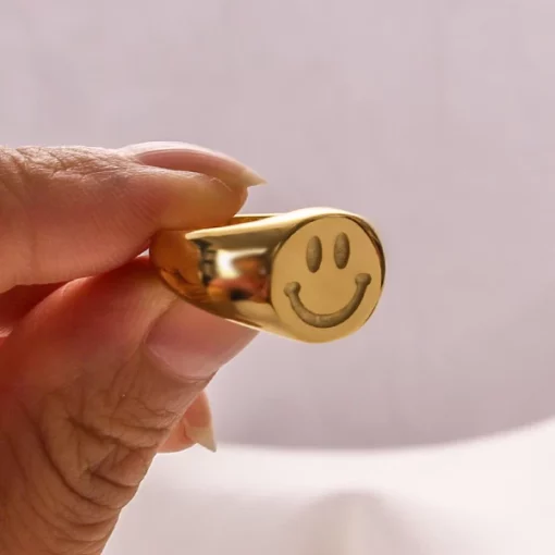 Gold Smiley Ring