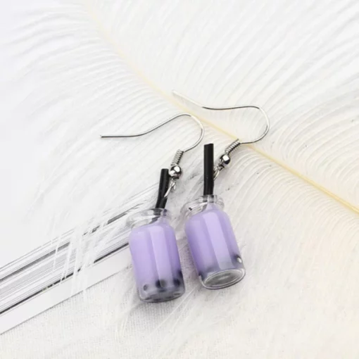 Cute Milk Tea Dangle Boba Earrings