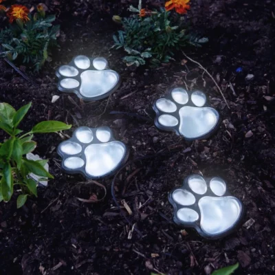 Paw Print Solar LED Garden Lights