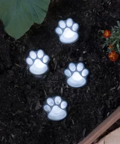 Paw Print Solar LED Garden Lights