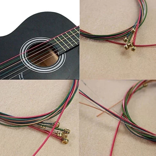 Multicolored Acoustic Guitar Strings