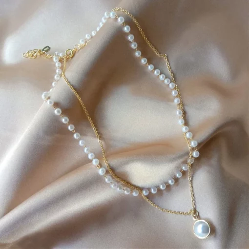 Pearl Layered Double Choker Necklace