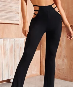 Black Strappy Pants