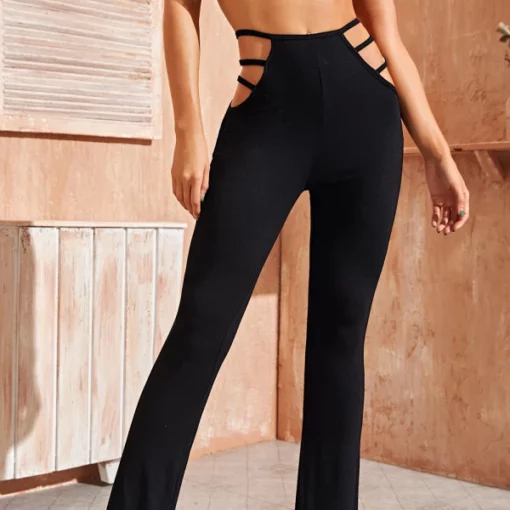 Black Strappy Pants