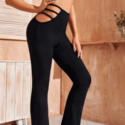 Black Strappy Pants