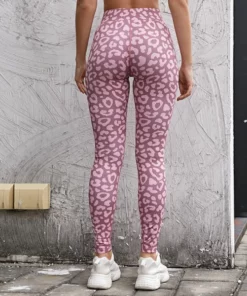 Bright Pink Leopard Print Leggings