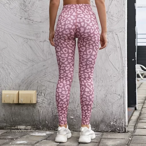 Bright Pink Leopard Print Leggings