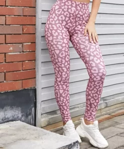 Bright Pink Leopard Print Leggings