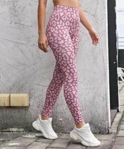 Bright Pink Leopard Print Leggings