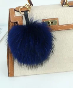 Fur Charm Puff Ball Purse Keychain