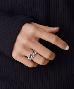 Adjustable Dainty Silver Chain Ring