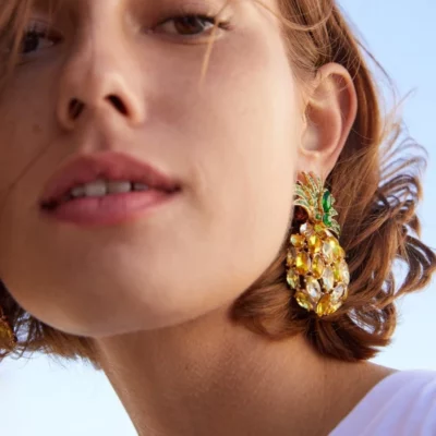 Beaded Pineapple Earrings For A Sparkly Charm