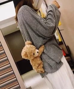 Fluffy & Fuzzy Hugging Teddy Bear Bag