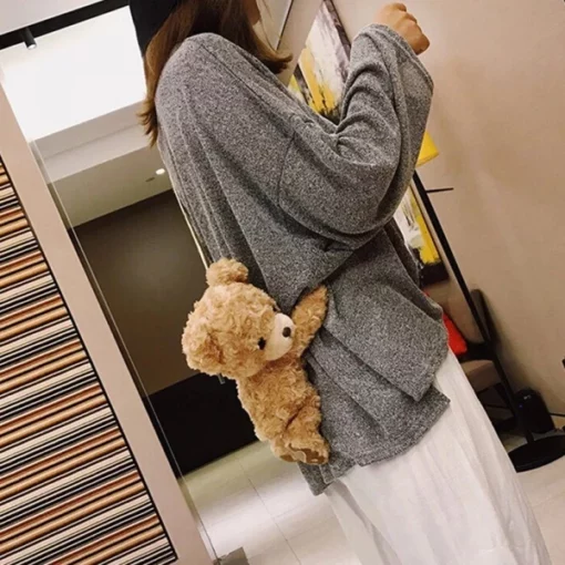 Fluffy & Fuzzy Hugging Teddy Bear Bag