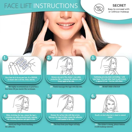 Invisible V Shape Face Tape Stickers (40 Strips) - Image 5