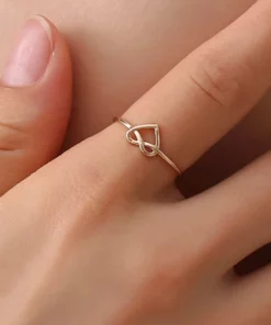 Adjustable Love Heart Knot Ring