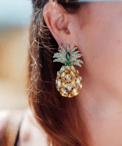 Beaded Pineapple Earrings For A Sparkly Charm