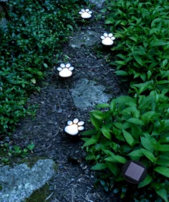 Paw Print Solar LED Garden Lights