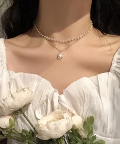 Pearl Layered Double Choker Necklace