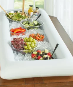 Inflatable Buffet Cooler Tray With Drain For Parties, Tailgating & Camping