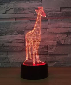 3D Illusion LED Giraffe Lamp For Living Room, Nursery, Office & Bedroom