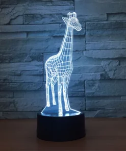 3D Illusion LED Giraffe Lamp For Living Room, Nursery, Office & Bedroom