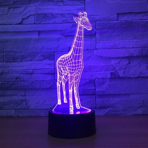 3D Illusion LED Giraffe Lamp For Living Room, Nursery, Office & Bedroom