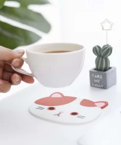 Cat Shaped Tea Coaster Cup Mat