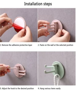 3 Branch Rotating Adhesive Wall Hook