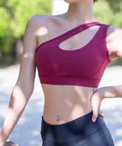 One Shoulder Sports Bra Top