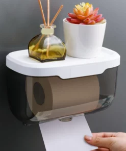 Adhesive Waterproof Toilet Paper Holder For Bathroom & Camping