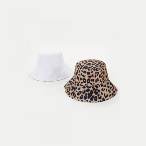 Unisex Reversible Leopard Print Bucket Hat